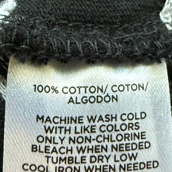 LOFT Black Textured Flowy Blouse Boho Striped Sz M - Picture 6 of 8